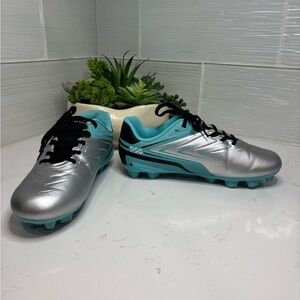 DSG Kids Soccer Cleats Youth Size 3 Silver & Teal